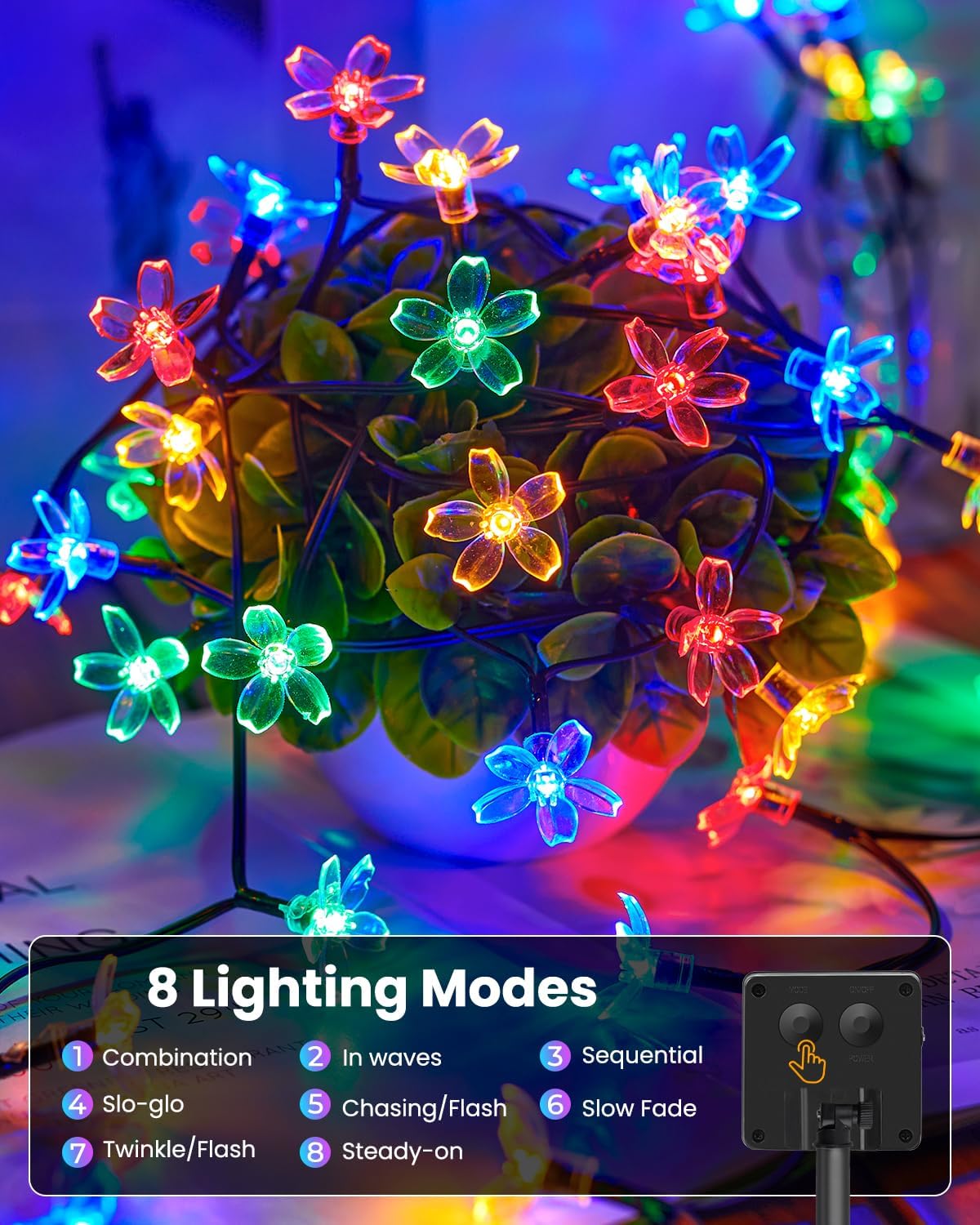 60 LED Flower Solar String Lig - Lighting Decor Wedding 评论和价格
