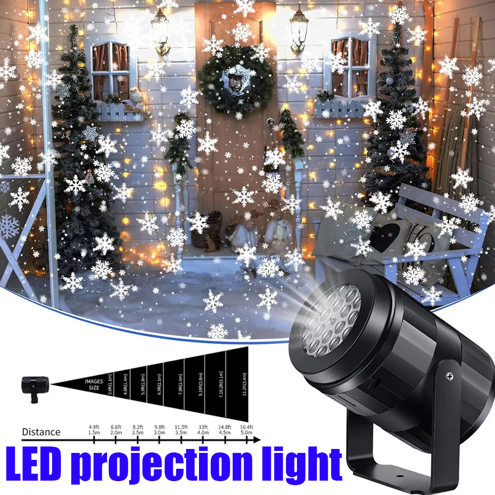 Rotating Christmas Snowflake P - Lighting Effect Home Decor 评论和价格