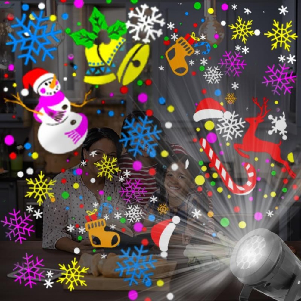 Rotating Christmas Snowflake P - Lighting Effect Home Decor 评论和价格