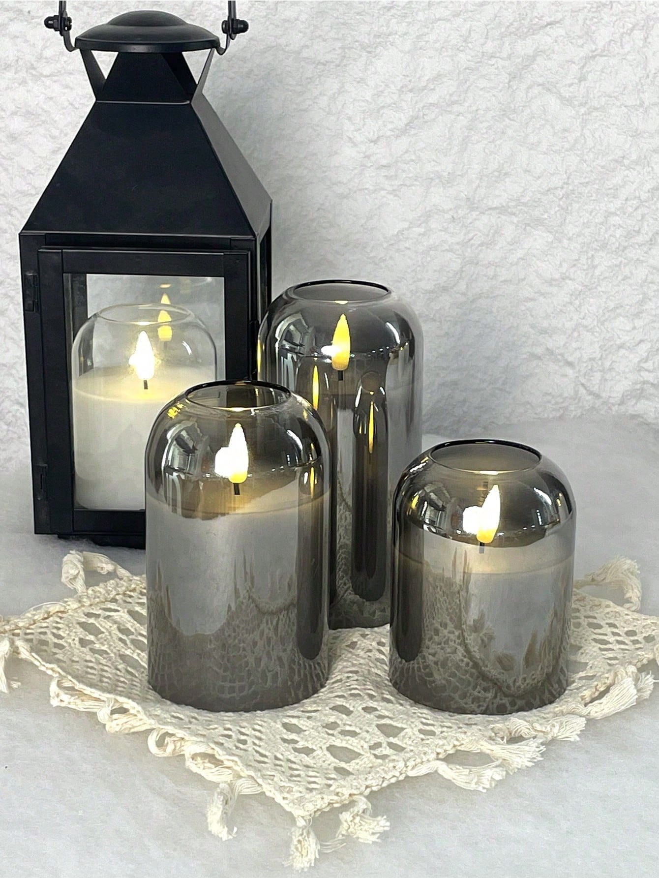 3 Pack Grey Flameless LED Cand - Home Lighting And Decor 评论和价格