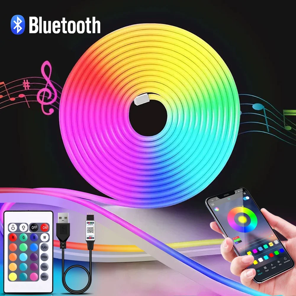 1-5m RGB LED Neon Strip Light  - Home Lighting And Decor 评论和价格