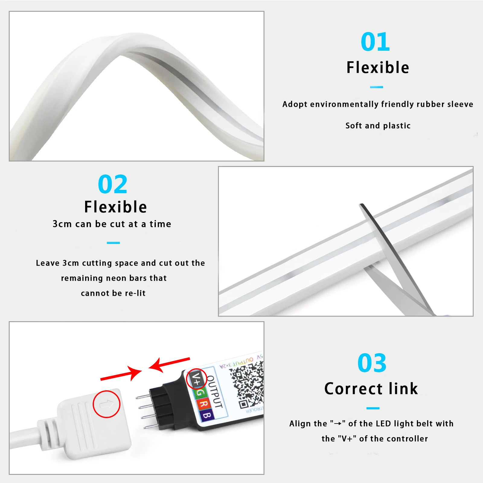 1-5m RGB LED Neon Strip Light  - Home Lighting And Decor 评论和价格
